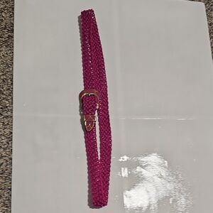70s 80s Fuschia Skinny Pink Purple Magenta Nylon Woven Belt Adjustable